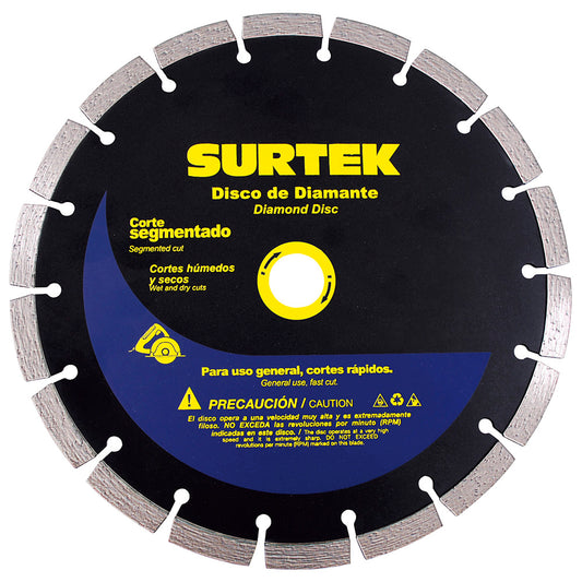 Disco de diamante segmentado, 7" Surtek