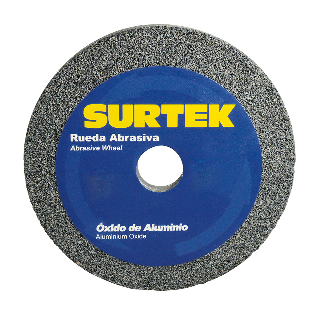 Rueda abrasiva de óxido de aluminio grano 60, 6" x 3/4" Surtek