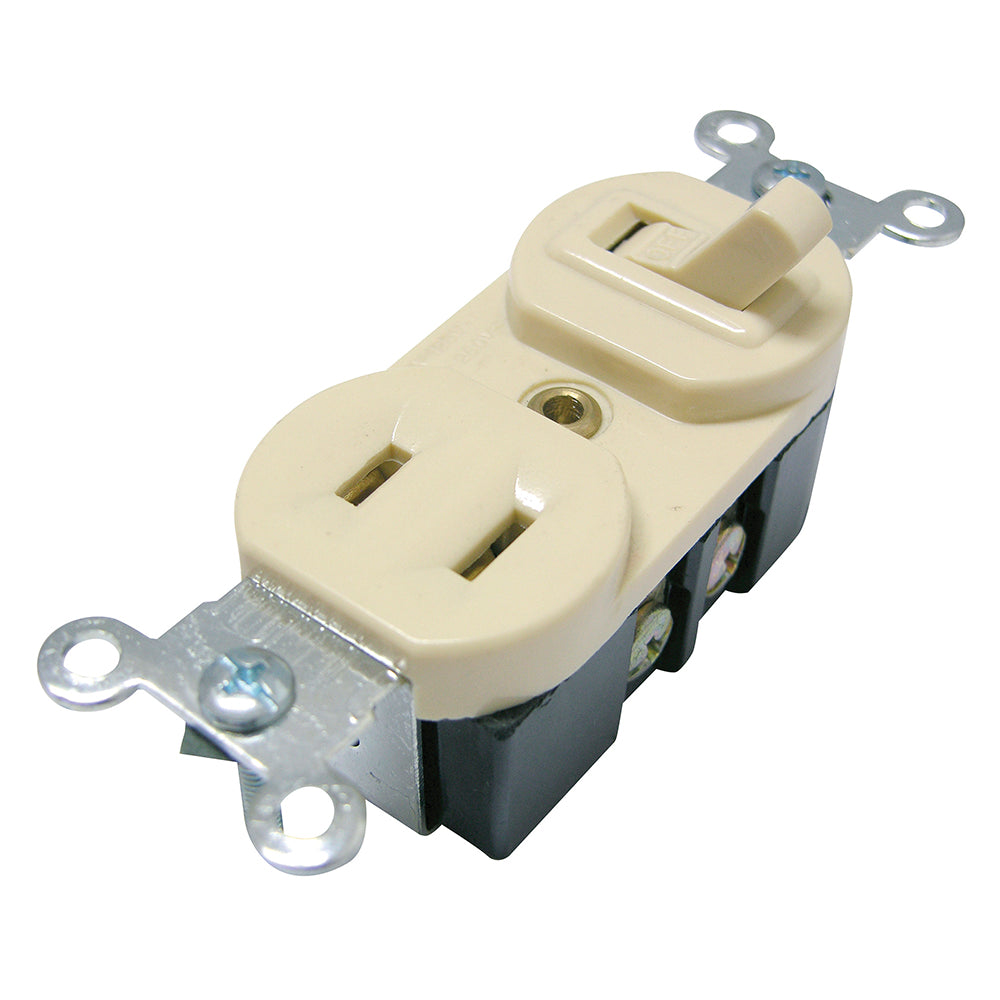 Paquete de 10 piezas de Apagador de palanca 1 contacto, línea estándar, color marfil Surtek