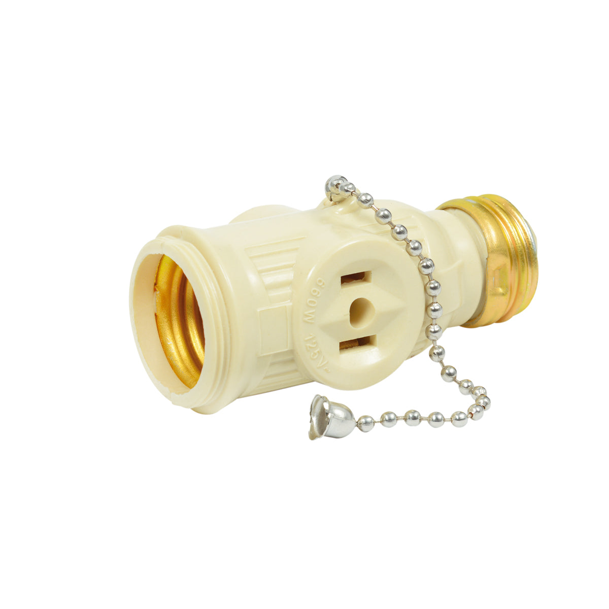 Paquete de 10 piezas de Portalámpara con cadena y ladrón, color marfil Surtek