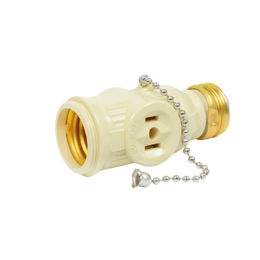 Paquete de 10 piezas de Portalámpara con cadena y ladrón, color marfil Surtek