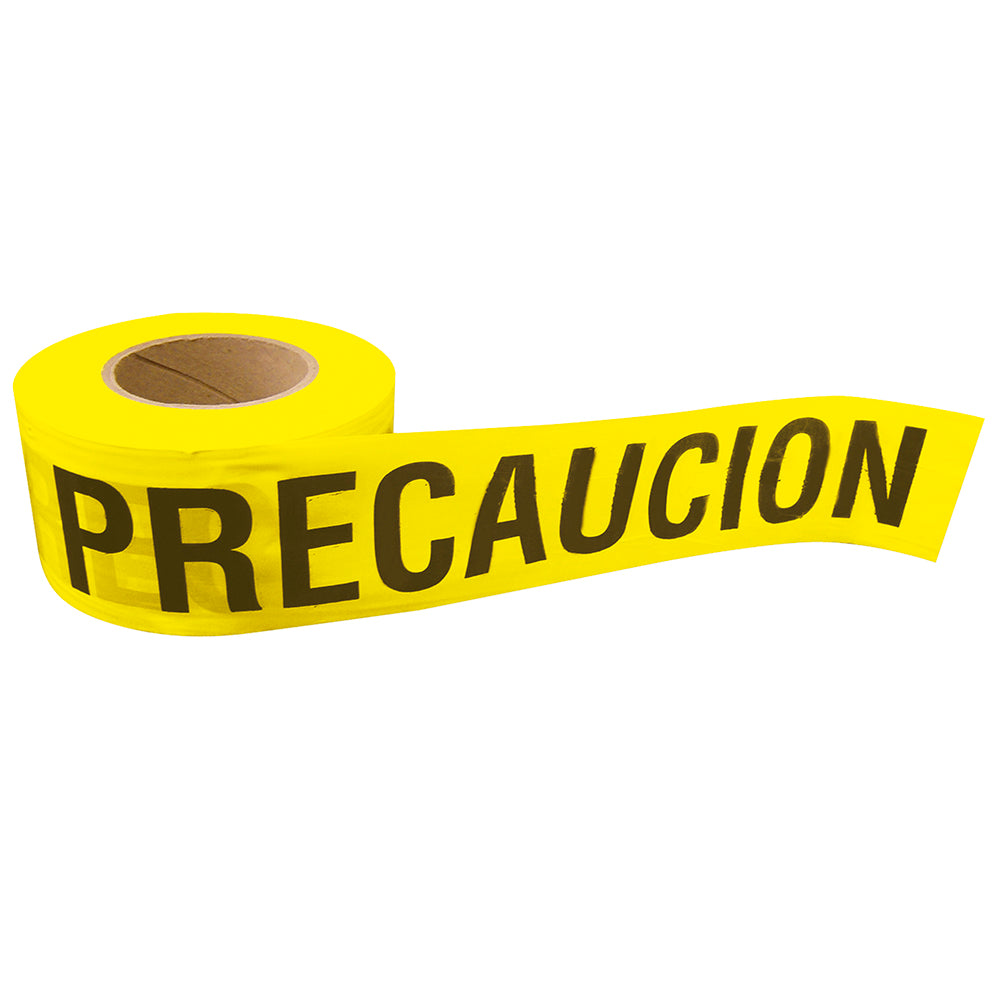 Paquete de 3 piezas de Cinta para barricada "PRECAUCION" ancho 3" de 100 m Surtek