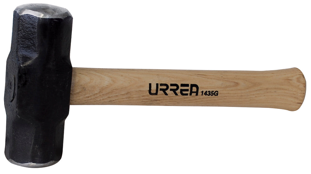 Marro octagonal cabeza maquinada con mango de hickory Americano de 12", 3 lb Urrea