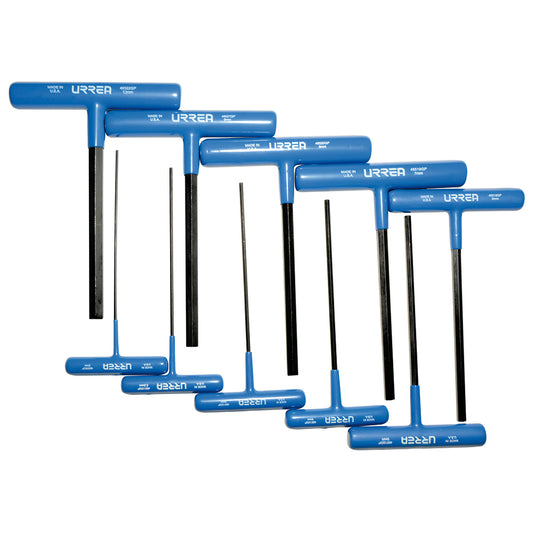 Juego de llaves hexagonales cortas tipo "T" ergonómicas, métricas, 10 piezas Urrea