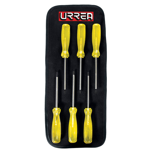 Juego de destornilladores con mango ámbar, punta torx, 6 piezas Urrea