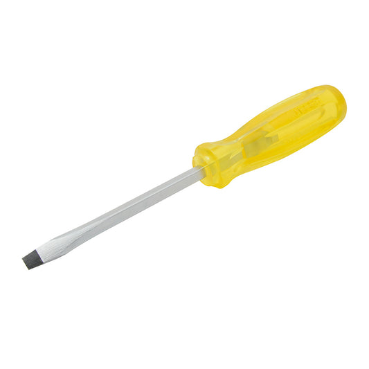 Paquete de 6 piezas de Destornillador con mango ámbar, punta plana barra cuadrada 1/4" x 4" Urrea