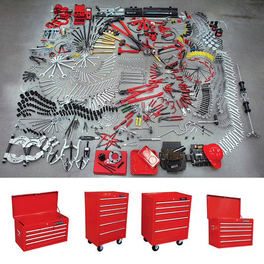 Juego maestro industrial combinado 940 piezas, con gabinetes EX27M5, EX27M6, EX27S6 Urrea
