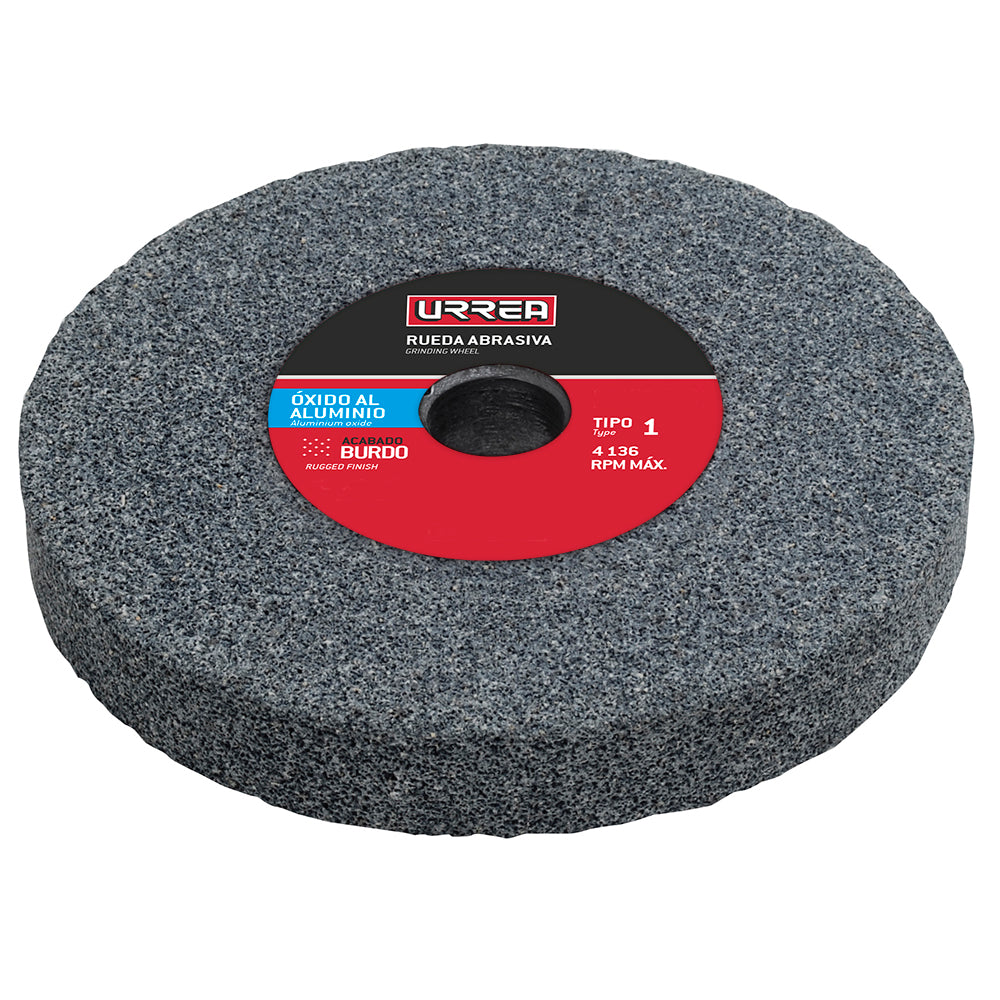 Paquete de 5 piezas de Rueda abrasiva de óxido de aluminio grano 60, 7-7/8" x 1" Urrea