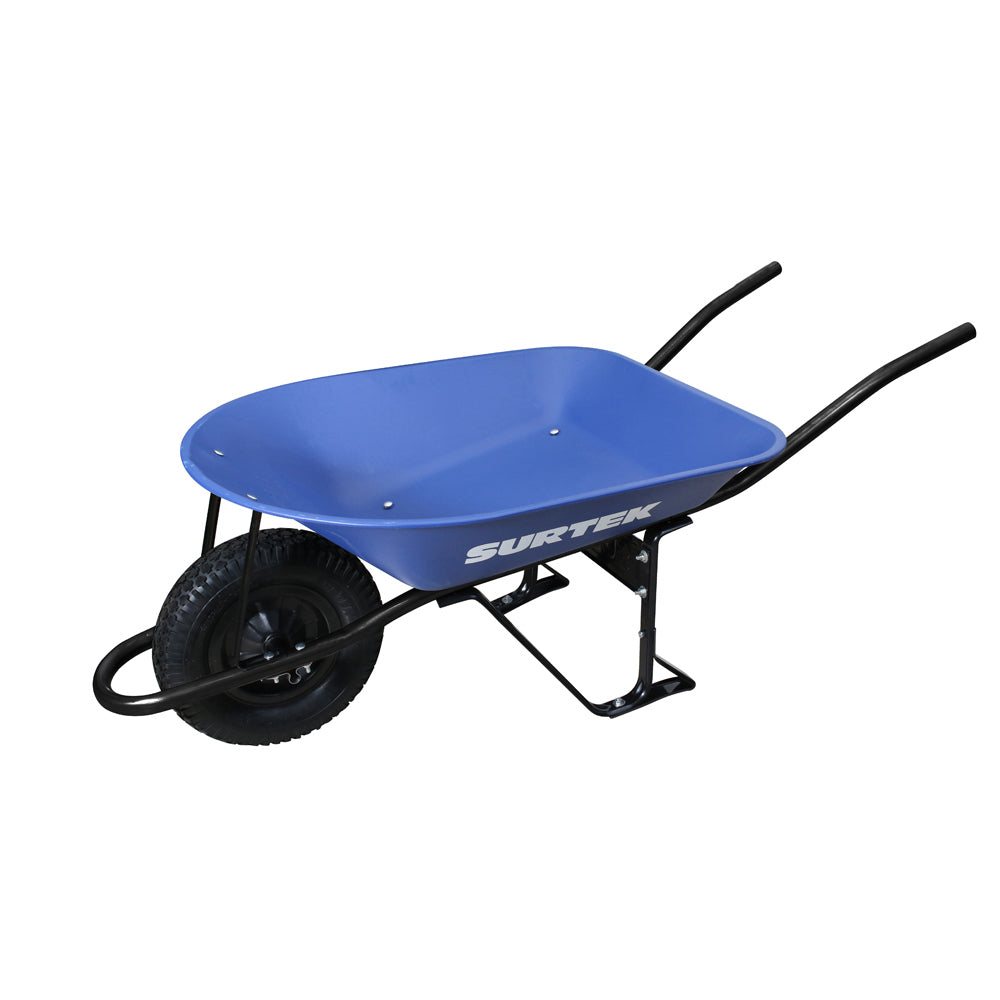 Paquete de 3 piezas de Carretilla reforzada con bastidor metálico 4 Ft3 llanta neumática de 2 capas Surtek