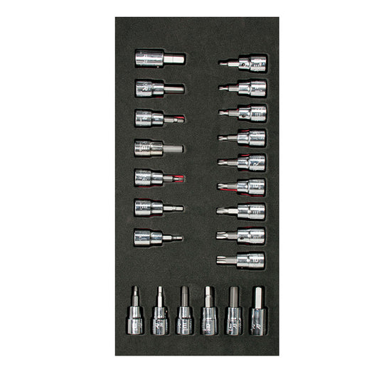 Juego de dados cuadro de 3/8" varias puntas, 22 piezas Urrea
