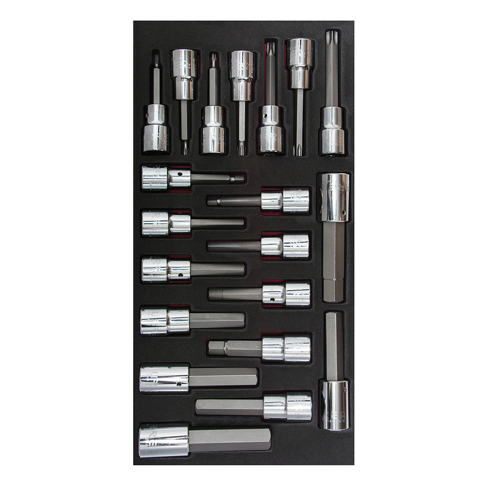 Juego de dados cuadro de 1/2" varias puntas, 20 piezas Urrea