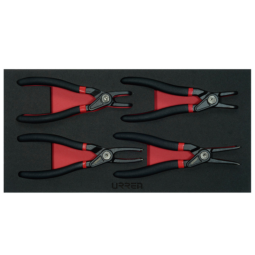 Juego de pinzas para anillos de retención, 4 piezas Urrea