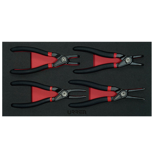 Juego de pinzas para anillos de retención, 4 piezas Urrea