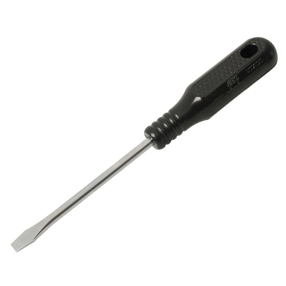 Paquete de 6 piezas de Destornillador con mango negro, punta plana barra redonda 1/4" x 6" Foy