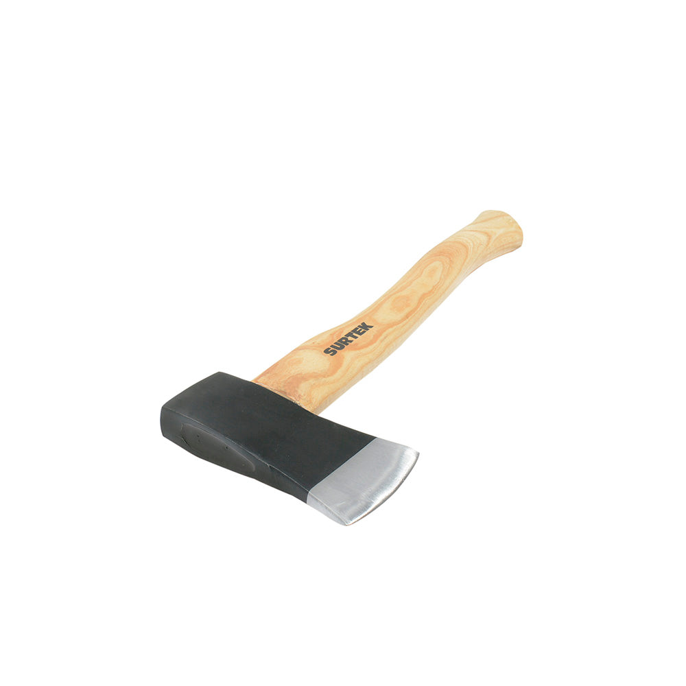 Paquete de 4 piezas de Hacha cazadora con cabeza forjada en acero con mango de madera 14", 1-1/2 Lb Surtek