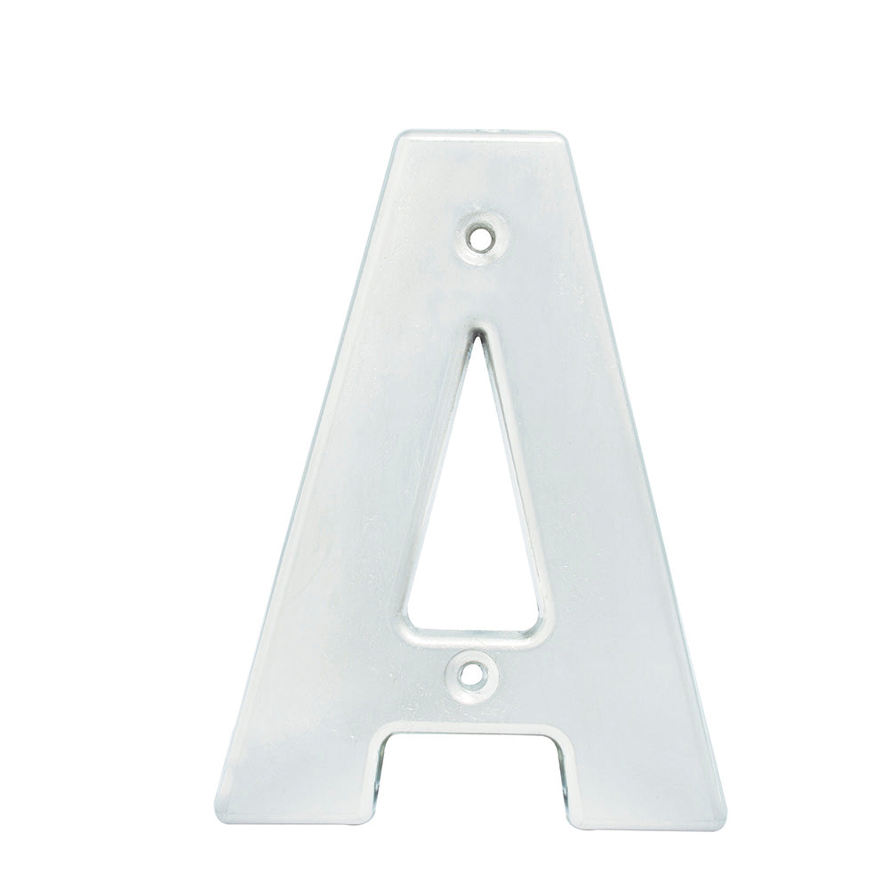 Paquete de 5 piezas de Letra A bold 4" cromo satinado Lock
