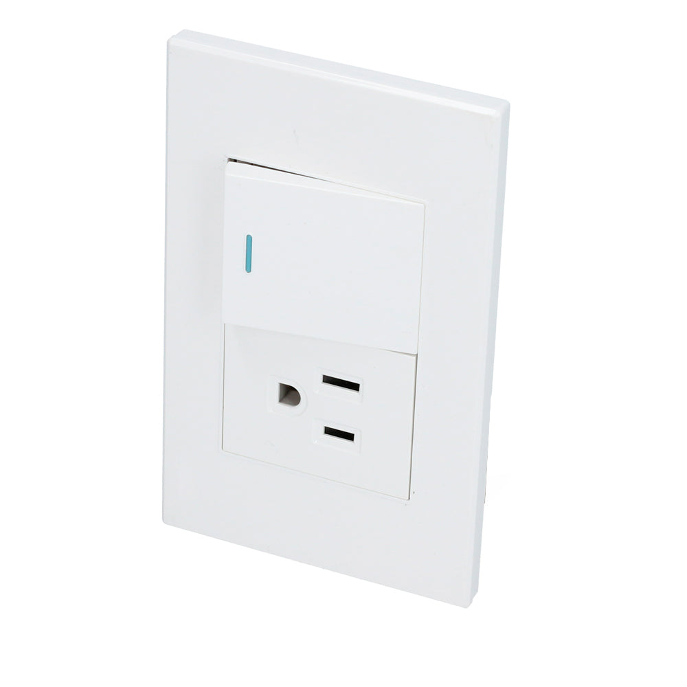 Paquete de 10 piezas de Placa 1 Interruptor 1 contacto 1/2, línea Premium, color blanco Surtek