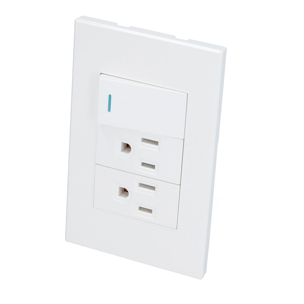 Paquete de 10 piezas de Placa 1 Interruptor 2 contactos 1/3, línea Premium, color blanco Surtek