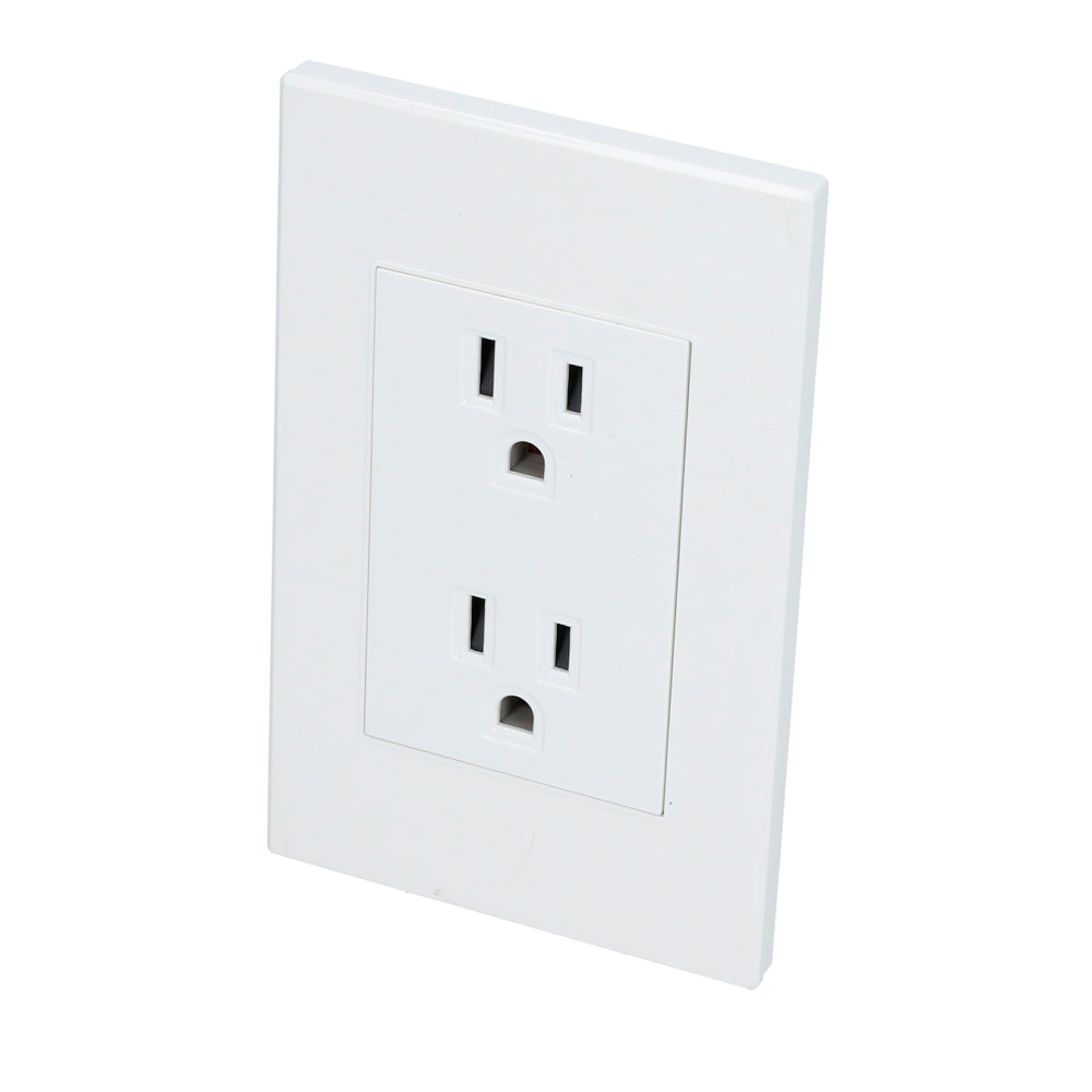 Paquete de 10 piezas de Placa contacto dúplex, línea Premium, color blanco Surtek