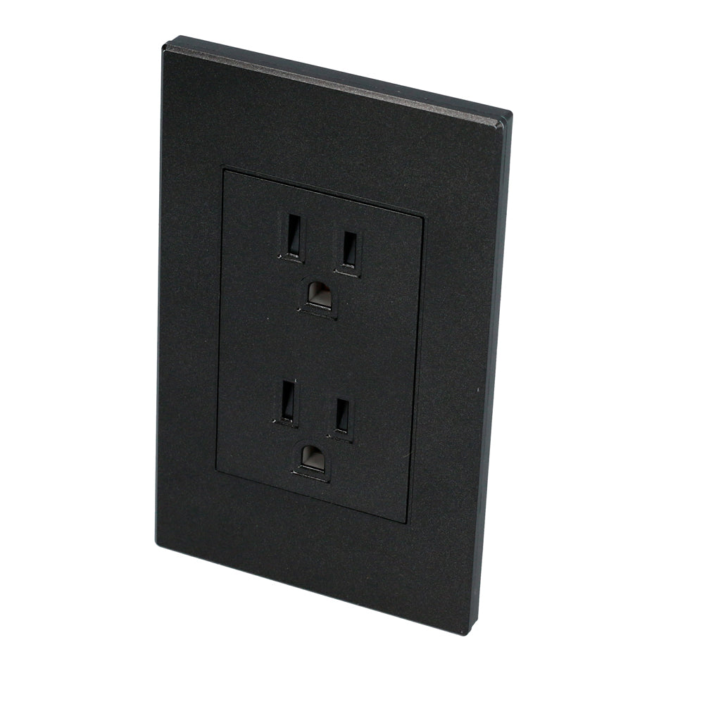 Paquete de 10 piezas de Placa contacto dúplex, línea Premium, color negro Surtek