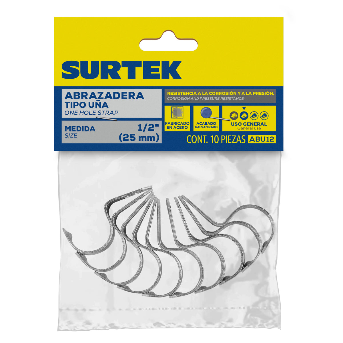 Abrazadera para tubo tipo u–a 1-1/2", 5 piezas Surtek