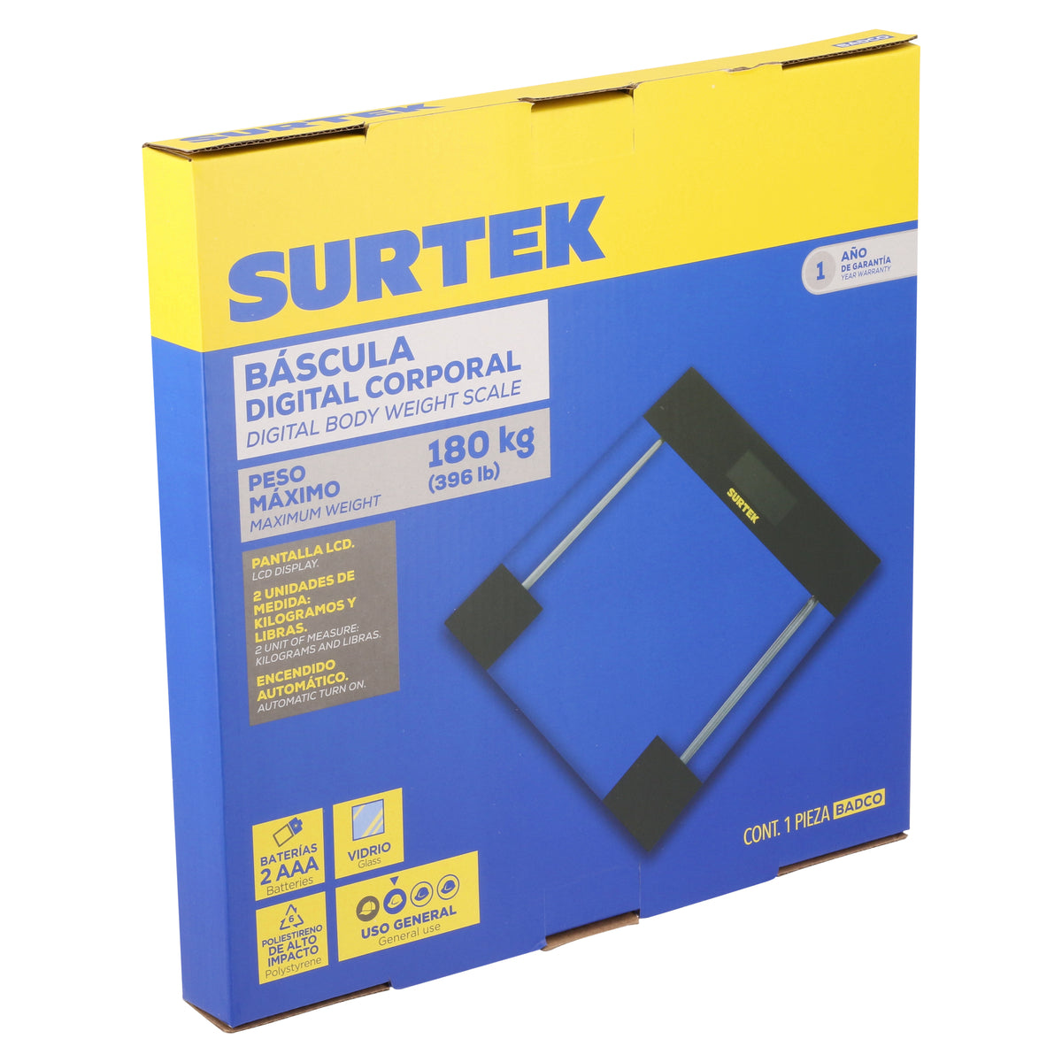 B‡scula digital corporal 180 Kg Surtek