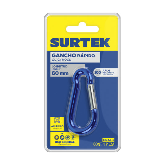 Gancho r‡pido tipo ojo 6 x 60 mm Surtek