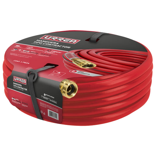 Manguera para jard’n de 6 capas reforzada con conector met‡lico robusto 5/8", 100 m Urrea