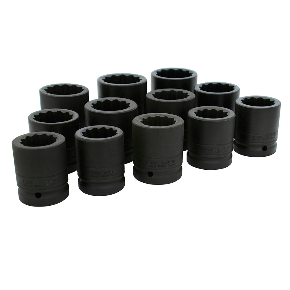 Juego de dados de impacto cuadro de 1", 12 puntas, en pulgadas, 12 piezas Urrea