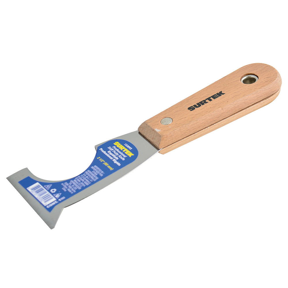 Paquete de 6 piezas de Espátula rígida de acero de alto carbón con raspador con mango de madera 2-1/2", 5 en 1 Surtek