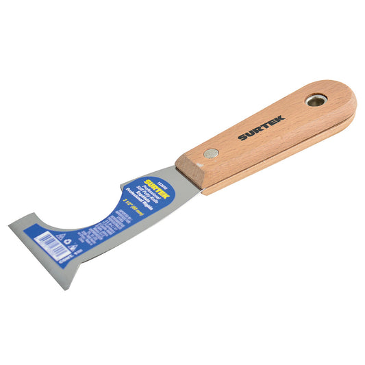 Paquete de 6 piezas de Espátula rígida de acero de alto carbón con raspador con mango de madera 2-1/2", 5 en 1 Surtek