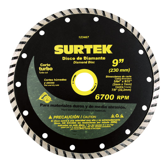 Disco de diamante segmentado, 4-1/2" Surtek