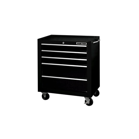 Gabinete móvil color negro 5 gavetas 27" Surtek