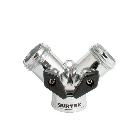 Paquete de 12 piezas de Adaptador para manguera de riego en "Y" cromado 11 x7 cm Surtek