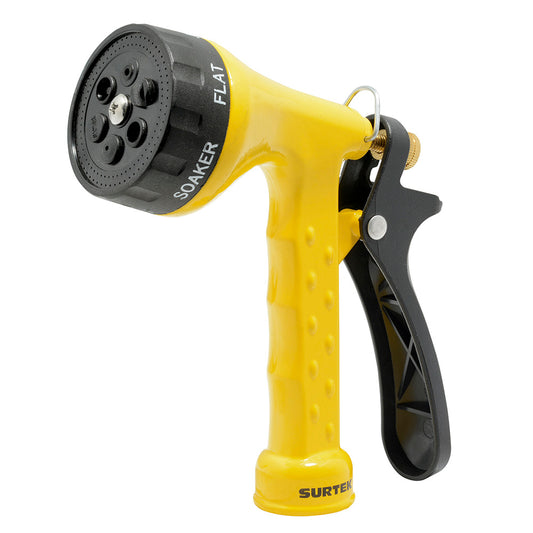 Paquete de 6 piezas de Pistola para riego metálica con 6 funciones 3/4" GHT Surtek