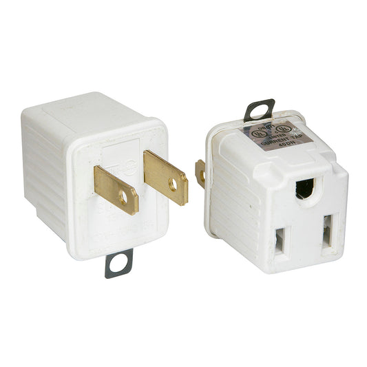 Paquete de 6 piezas de Adaptador clavija de aterrizado a polarizado ABS, 2 piezas Surtek