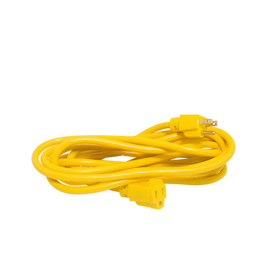 Extension eléctrica uso rudo aterrizada color amarillo, 7.6 m Surtek