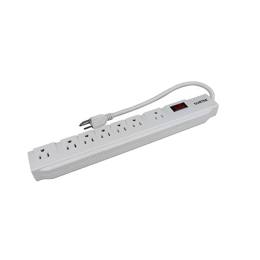 Paquete de 6 piezas de Multicontacto 7 entradas cable 30 cm Surtek