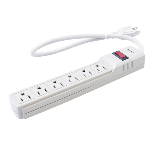 Paquete de 6 piezas de Supresor de picos 6 entradas cable 270 J de 45 cm Surtek