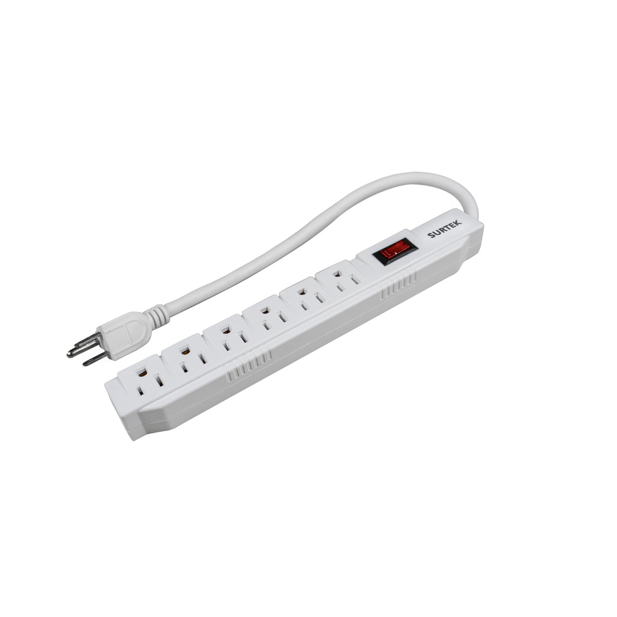 Paquete de 6 piezas de Supresor de picos 6 entradas cable 450 J de 45 cm Surtek