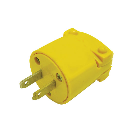 Paquete de 10 piezas de Clavija blindada plástica polarizada, color amarillo Surtek