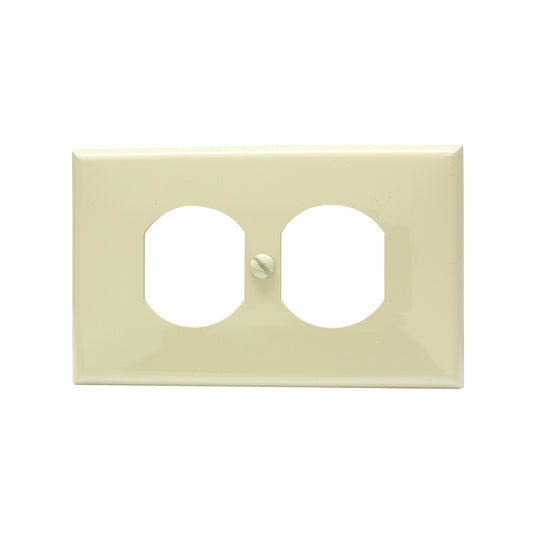 Paquete de 10 piezas de Placa doble plástica , línea estándar, color marfil Surtek