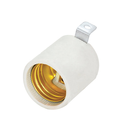 Paquete de 10 piezas de Portalámpara con soporte tipo escuadra de porcelana 4 cm Surtek