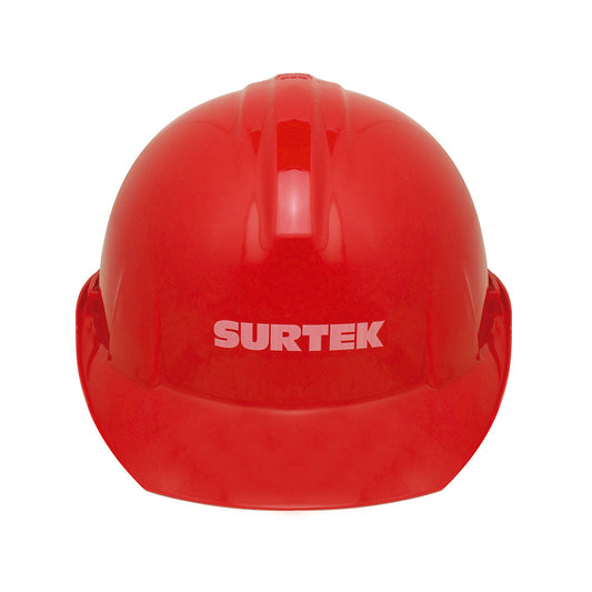 Casco de seguridad con ajuste de intervalos, color rojo Surtek