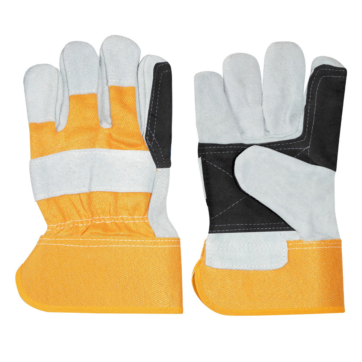 Paquete de 6 piezas de Guantes de carnaza y loneta reforzados unitalla Surtek