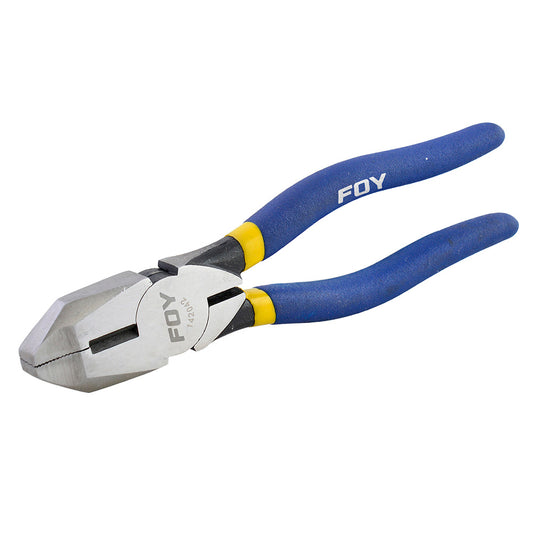 Pinza con mango con doble plastisol para electricista de 8", corte lateral Foy