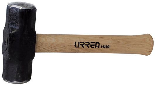 Marro octagonal cabeza maquinada con mango de hickory Americano de 12", 4 lb Urrea