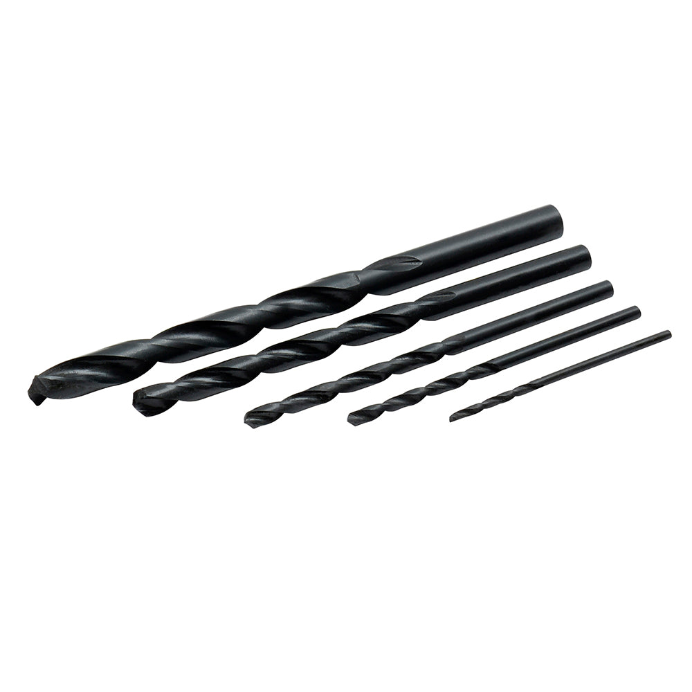 Paquete de 6 piezas de Juego de brocas negras de acero de alta velocidad zanco recto, 5 piezas Foy