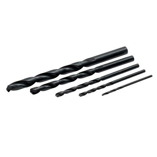 Paquete de 6 piezas de Juego de brocas negras de acero de alta velocidad zanco recto, 5 piezas Foy