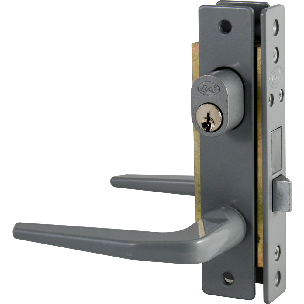 Cerradura clásica para puerta de aluminio función doble, gris, llave estándar Lock